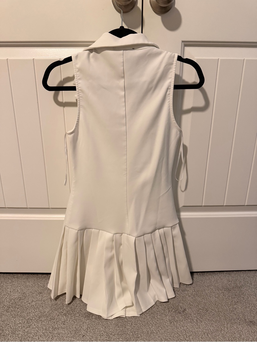 Lulu's Cream Sleeveless Pleated Dress - Picture 3 of 6